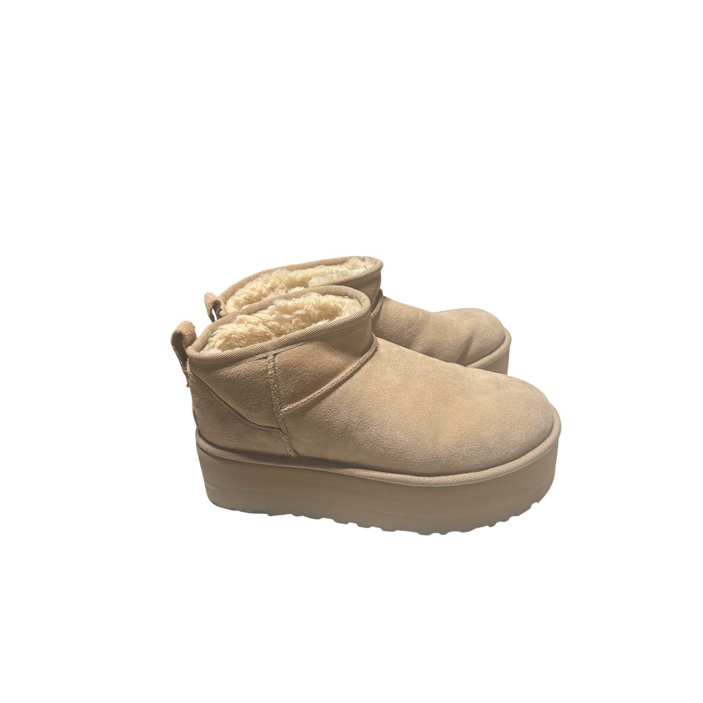 UGG Classic Ultra Mini Platform Sand Suede Boots 1135092 Womens 9